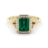 טבעת אמרלד 1.45 קראט ויהלומים