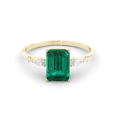 טבעת אמרלד ויהלומים Daniella