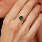 טבעת אמרלד ויהלומים Daniella