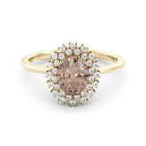 טבעת מורגנייט ויהלומים Halo מרהיבה