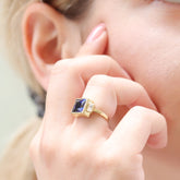 טבעת וינטאג' ספיר כחולה Alaska