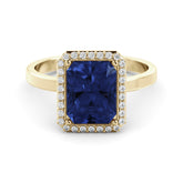 טבעת יהלומים Halo ספיר 3.01 קראט