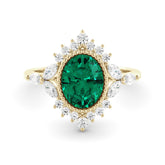 טבעת אמרלד ויהלומים Emilia