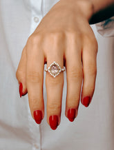 טבעת מורגנייט ויהלומים Emilia