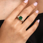 טבעת אמרלד ומוסונייטים Rose