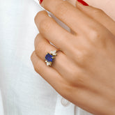 טבעת ספיר ומוסונייטים Rose