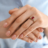 טבעת רובי ומוסנייט Lei