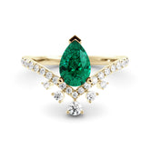 טבעת אמרלד ויהלומים Milan