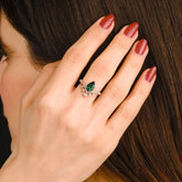 טבעת אמרלד ויהלומים Milan