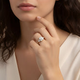 טבעת ארט-דקו מוסונייט ויהלומים