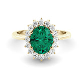 טבעת זהב אמרלד ויהלומים London