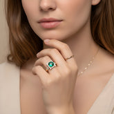 Afroditi Emerald and Diamond Ring
