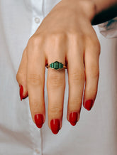 טבעת זהב אמרלד ויהלומים Royal-Harmony