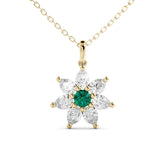 שרשרת זהב מוסונייט ואמרלד Jasmine