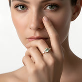 טבעת אקוומארין ירוקה ויהלומים Indaco