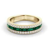 טבעת אמרלד ויהלומים Valeria