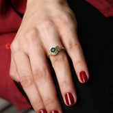 טבעת אמרלד ויהלומים Hexagonia