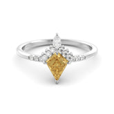 טבעת כתר Citrine Kite ויהלומים