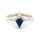 טבעת כתר Sapphire Kite ויהלומים