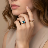 טבעת וינטאג' לונדון בלו-טופז Alaska