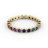 טבעת נצח Rainbow בשיבוץ Milgrain