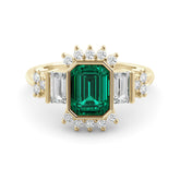טבעת כתר אמרלד ויהלומים Juno
