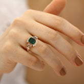 טבעת כתר אמרלד ויהלומים Juno