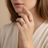 טבעת ארט-דקו מורגנייט ויהלומים