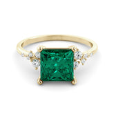 טבעת אמרלד ויהלומים Chandra