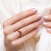 טבעת רובי Chevron