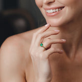 טבעת מוסונייט ירוקה ויהלומים Sofia