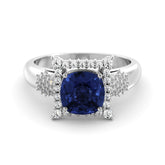 טבעת ספיר ויהלומים Afroditi