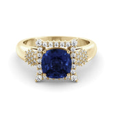 טבעת ספיר ויהלומים Afroditi