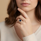 Sapphire ring 3.82 carat HALO diamonds