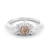 טבעת מורגנייט כסף מצופה רודיום Kala