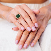 טבעת אמרלד ויהלומים Celeste