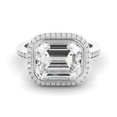 טבעת מוסונייט ויהלומים כסף מצופה רודיום Celeste