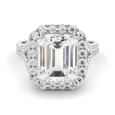 טבעת מוסונייט ויהלומים כסף מצופה רודיום Amara