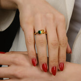 טבעת Toi et Moi סיטרין ואמרלד