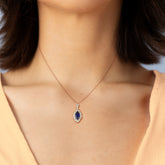 שרשרת ספיר כחולה ויהלומים Loriel