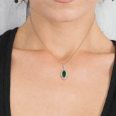 שרשרת כסף מצופה רודיום אמרלד ויהלומים Loriel