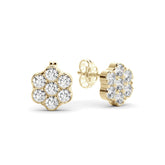 זוג עגילי יהלומים כוורת Halo