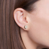 זוג עגילי יהלומים כוורת Halo