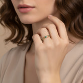 Celtic ring set with emerald