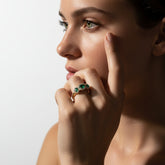 טבעת אמרלד ויהלומים Laney