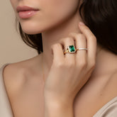 טבעת אמרלד 1.45 קראט ויהלומים