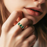 טבעת אמרלד Irish ויהלומים