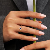 טבעת פרח ספיר יהלומים Essence