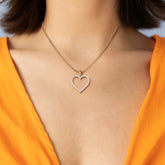 שרשרת לב זהב יהלומים