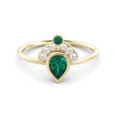 טבעת כתר-מניפה אמרלד ויהלומים